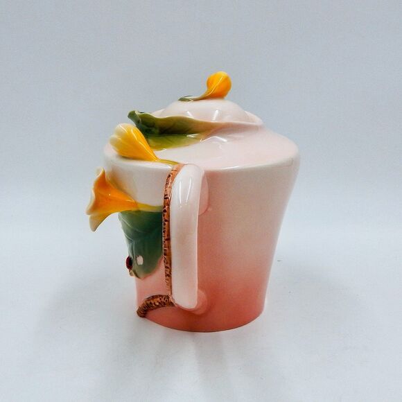 Pier 1 Imports Ladybug Daydreams Teapot 3D Lady Bug Pink Hand Painted Porcelain - Picture 2 of 10